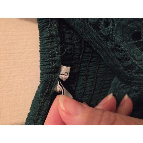 Women's Dark Green Maxi Dress with Lace Bodice - Picture 6 of 10